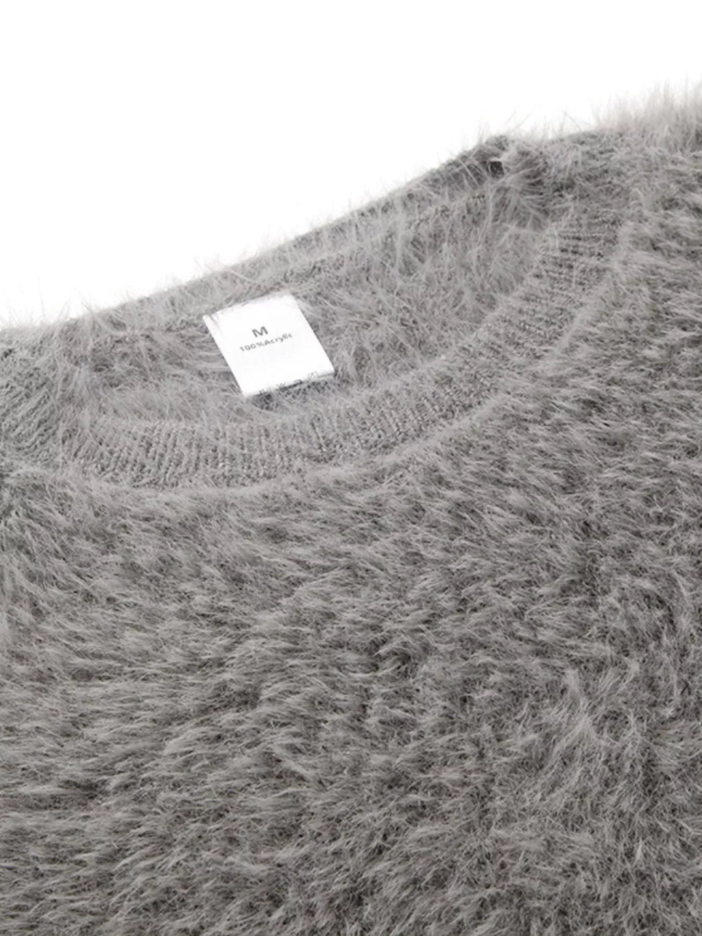 Fuzzy Round Neck Long Sleeve Sweater
