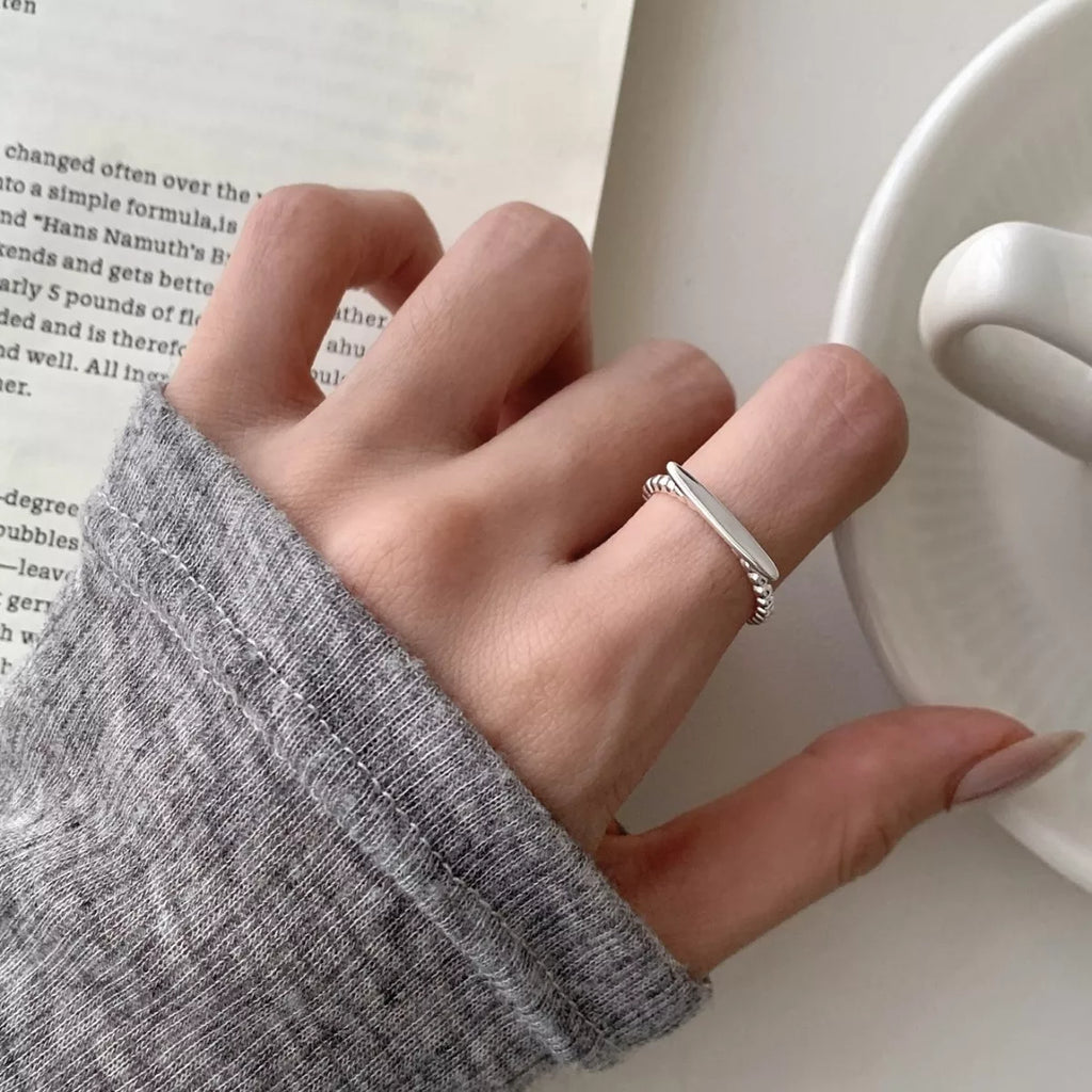 925 Sterling Silver Geometric Ring
