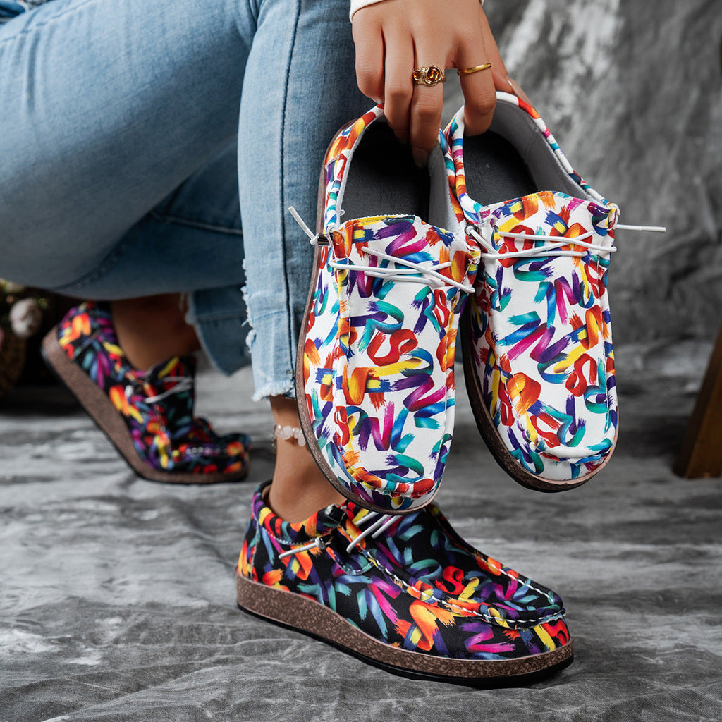 Colorful Printed Casual Loafers