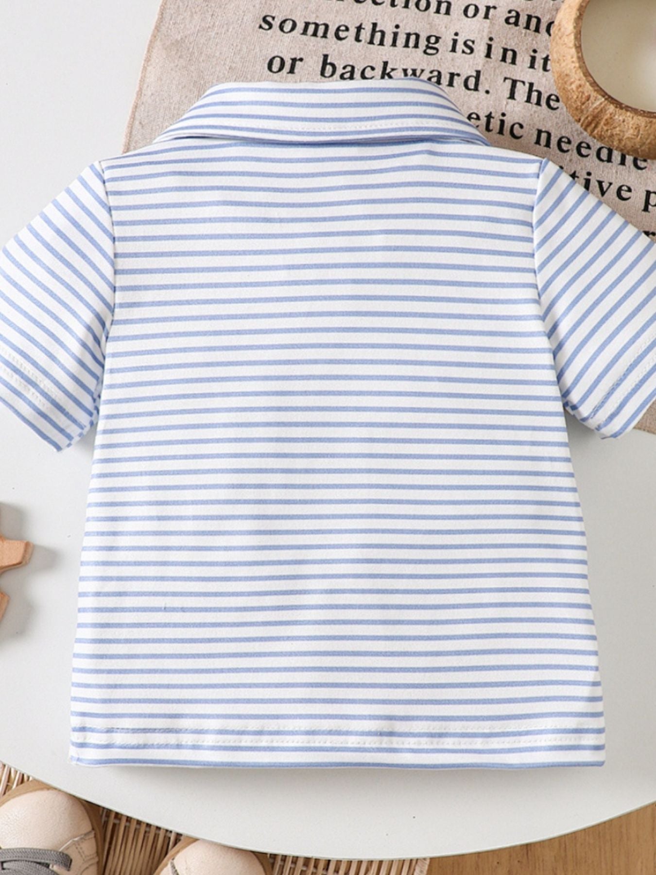 Children's Striped Embroidered Duck Polo