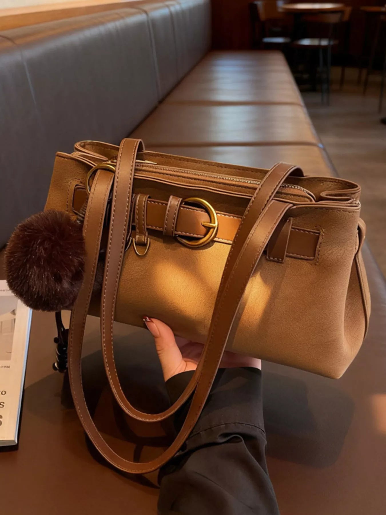 Buckle Decor Shoulder Bag