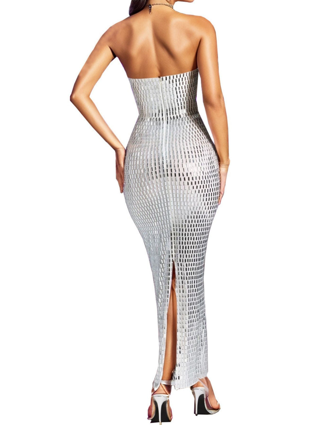 Rhinestone Tube Maxi Dress
