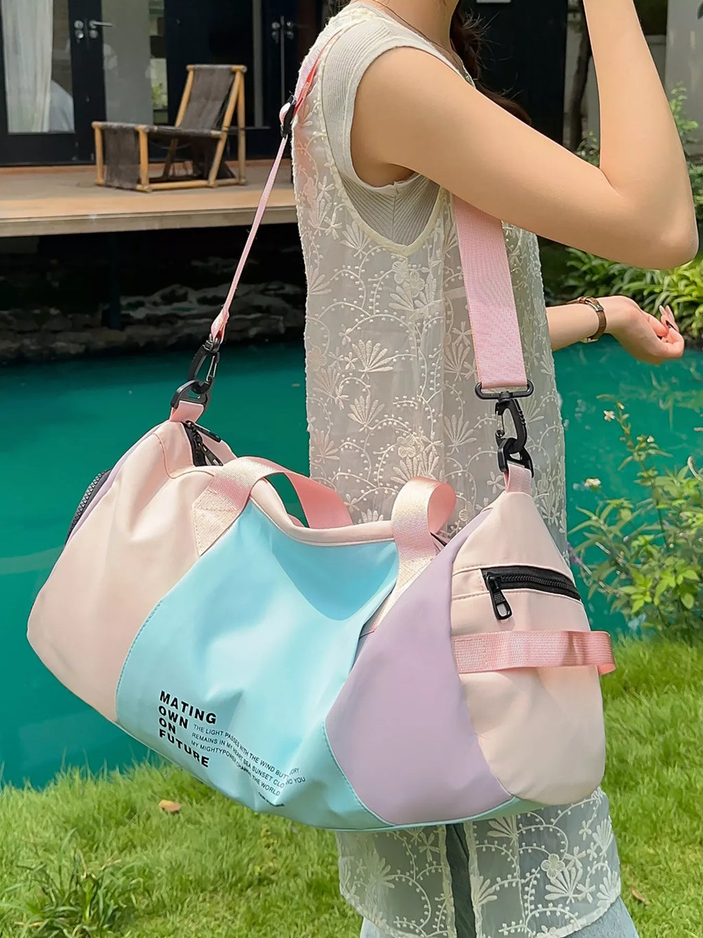 Color Block Duffle Bag