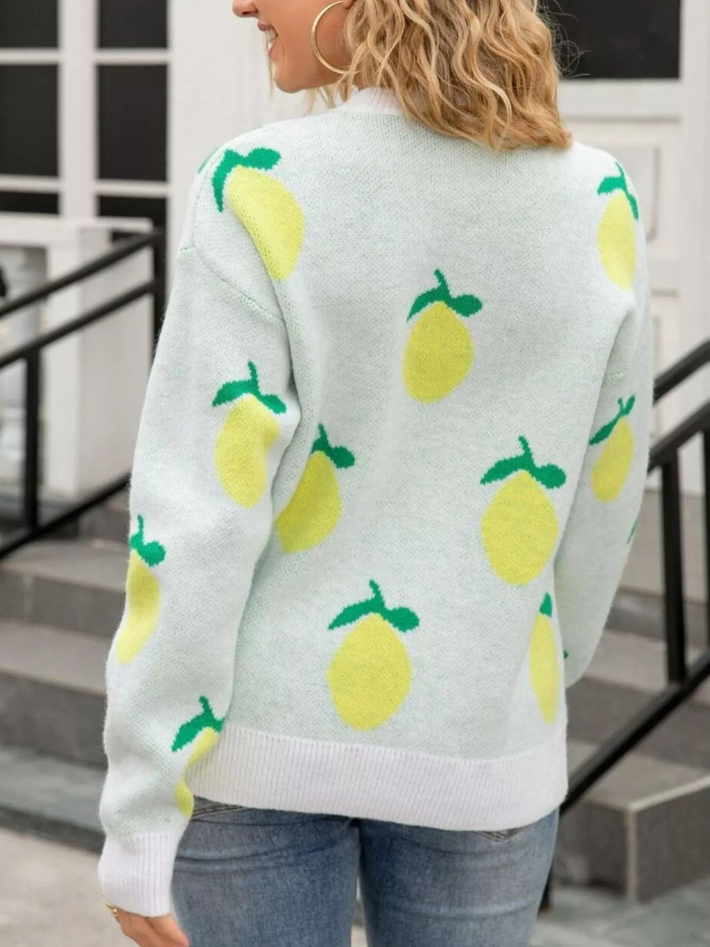 Lemon Crew Neck Round Neck Sweater
