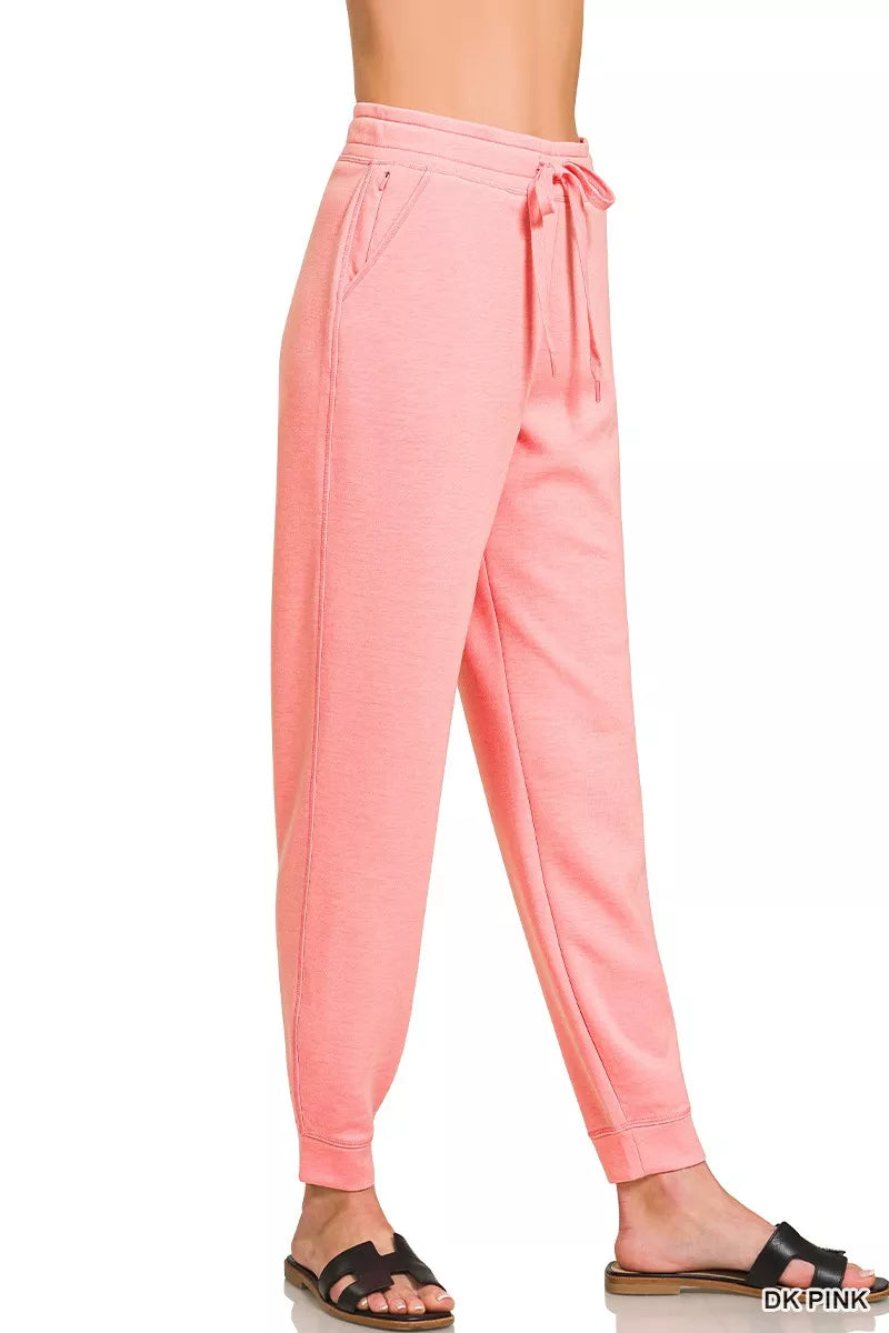 Zenana Drawstring Scuba Joggers with Pockets