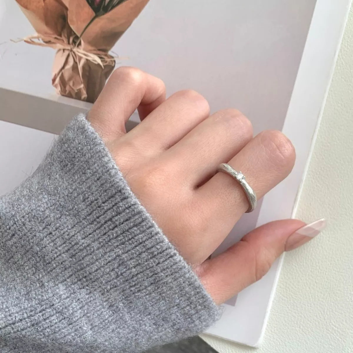 925 Sterling Silver Zircon Ring