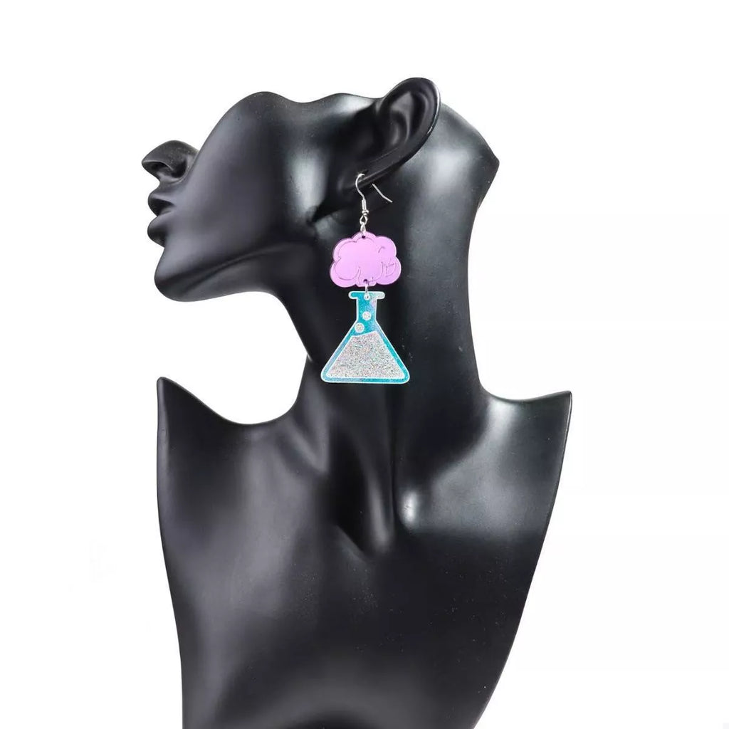 Funky Science Beaker Dangle Earrings