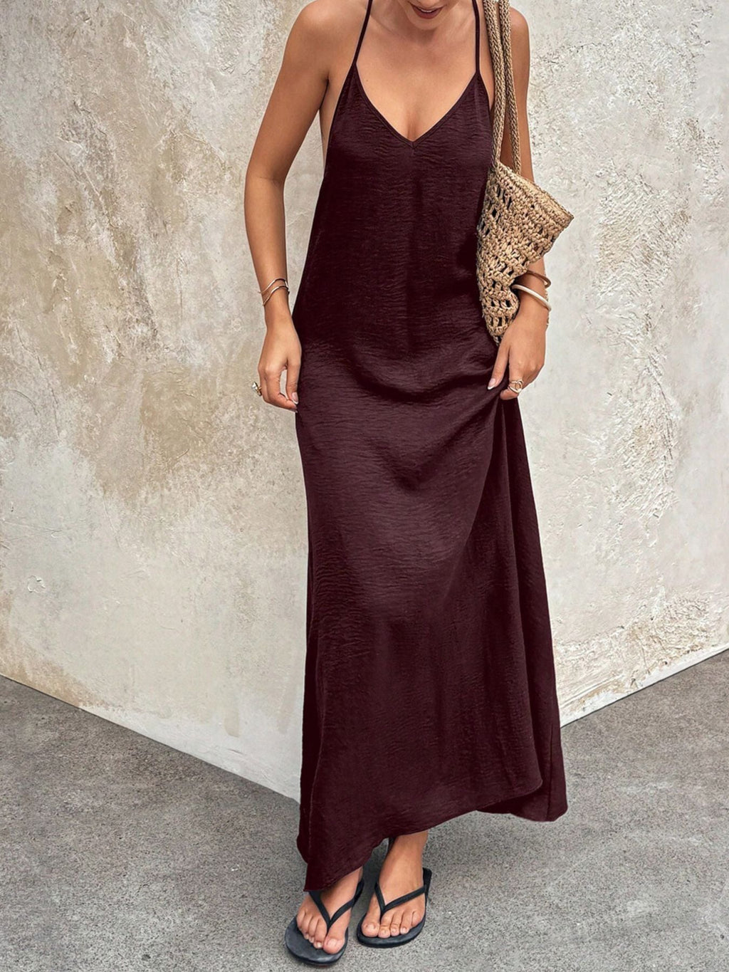 V-Neck Maxi Cami Dress