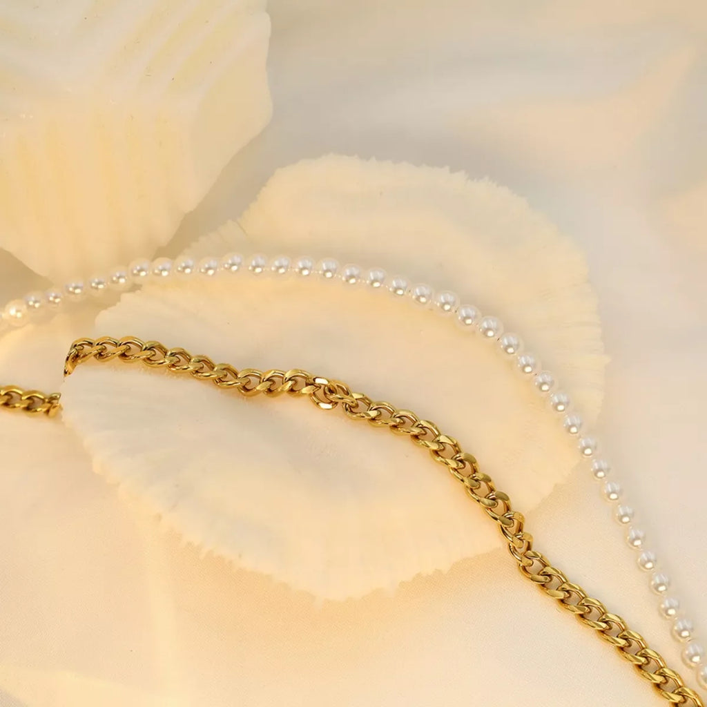 18K Gold-Plated Pearl Toggle Necklace