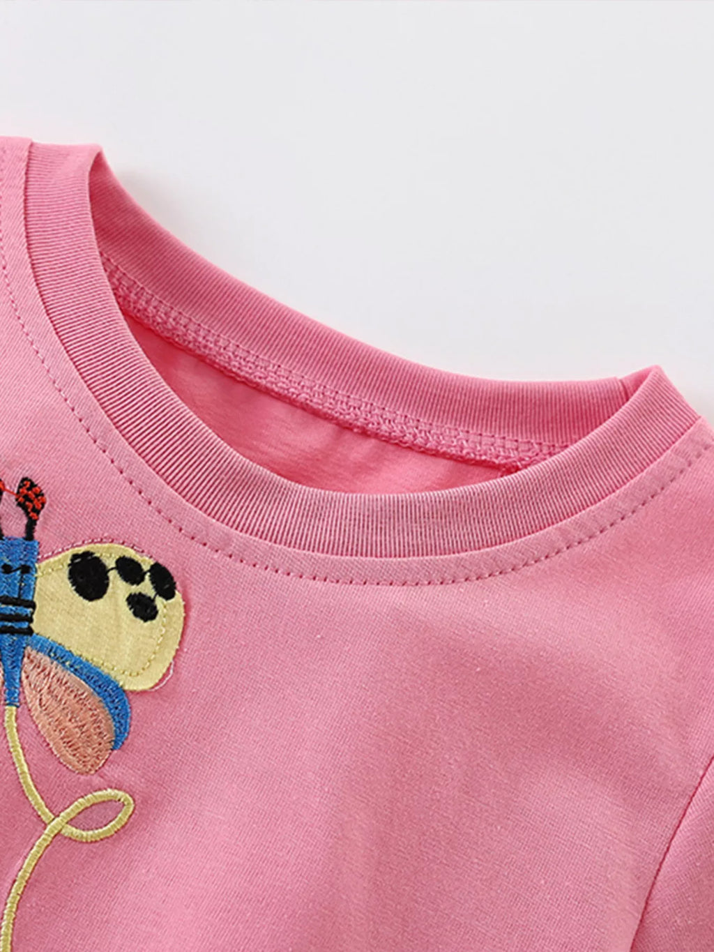 Children's Cute Cartoon Embroidered Short Sleeve T-Shirt