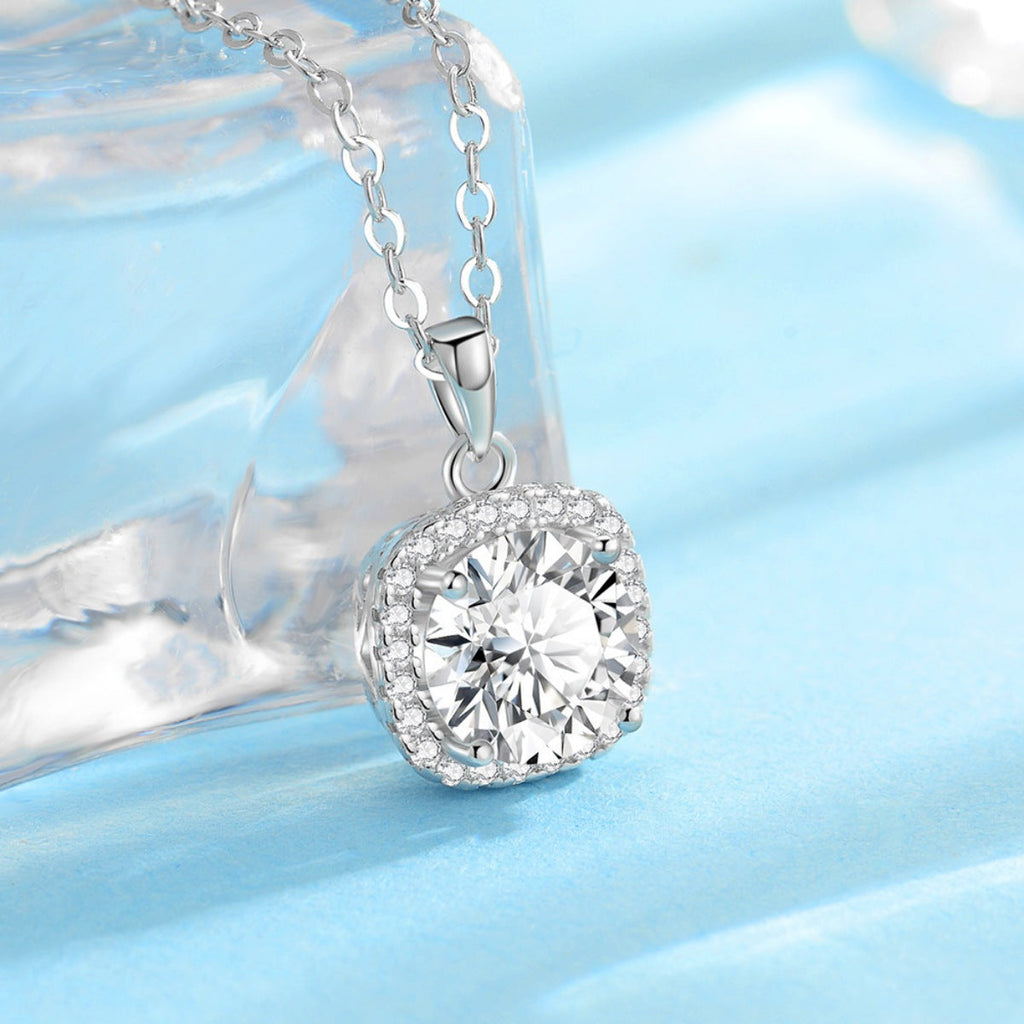 Moissanite 925 Sterling Silver Pendant Necklace