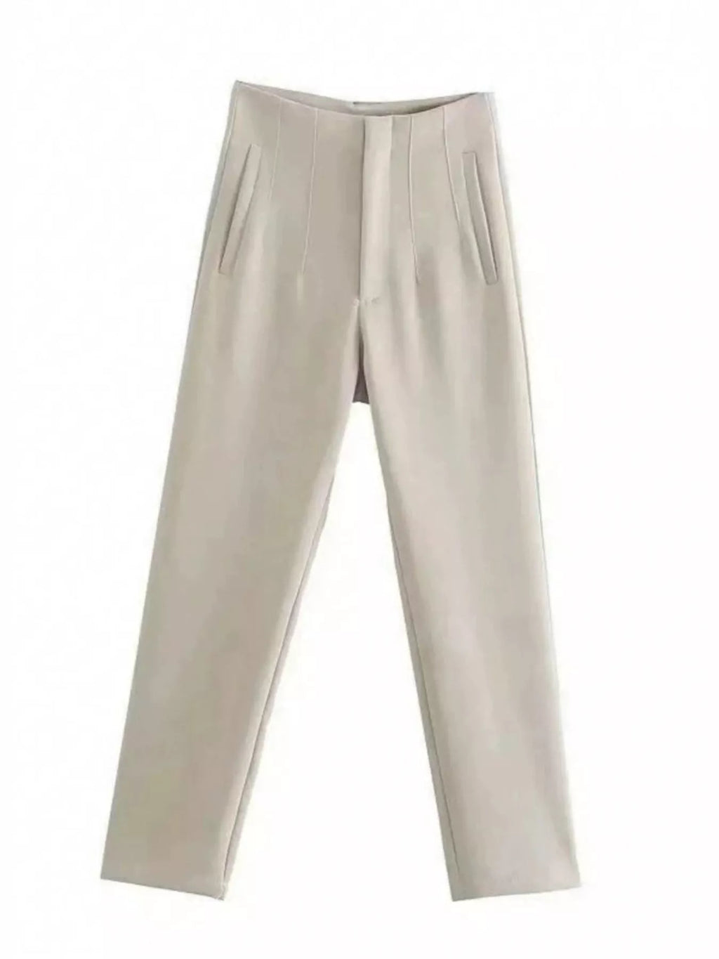 High-Waisted Straight-Leg Pants