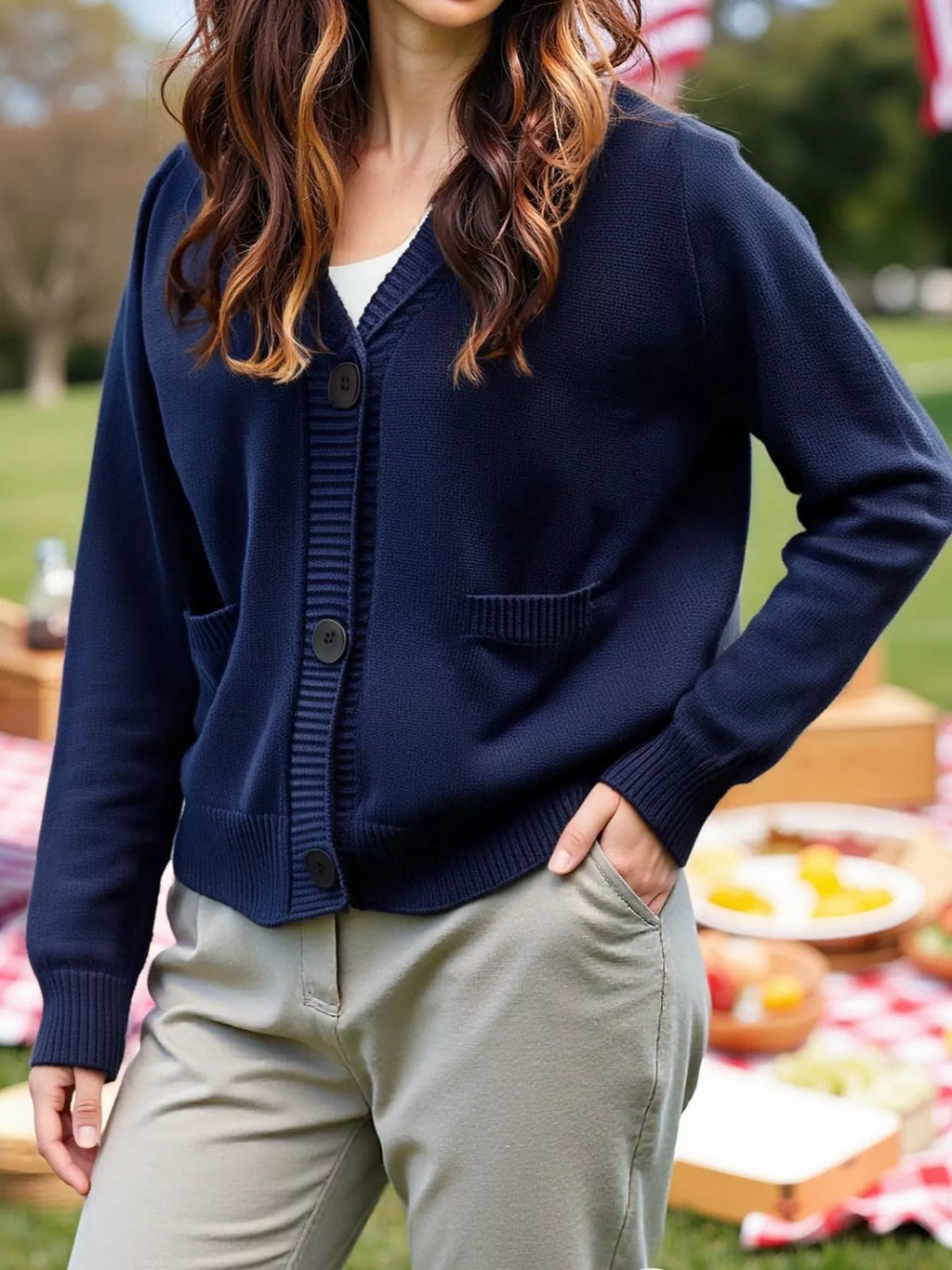 US Flag Button Up Cardigan