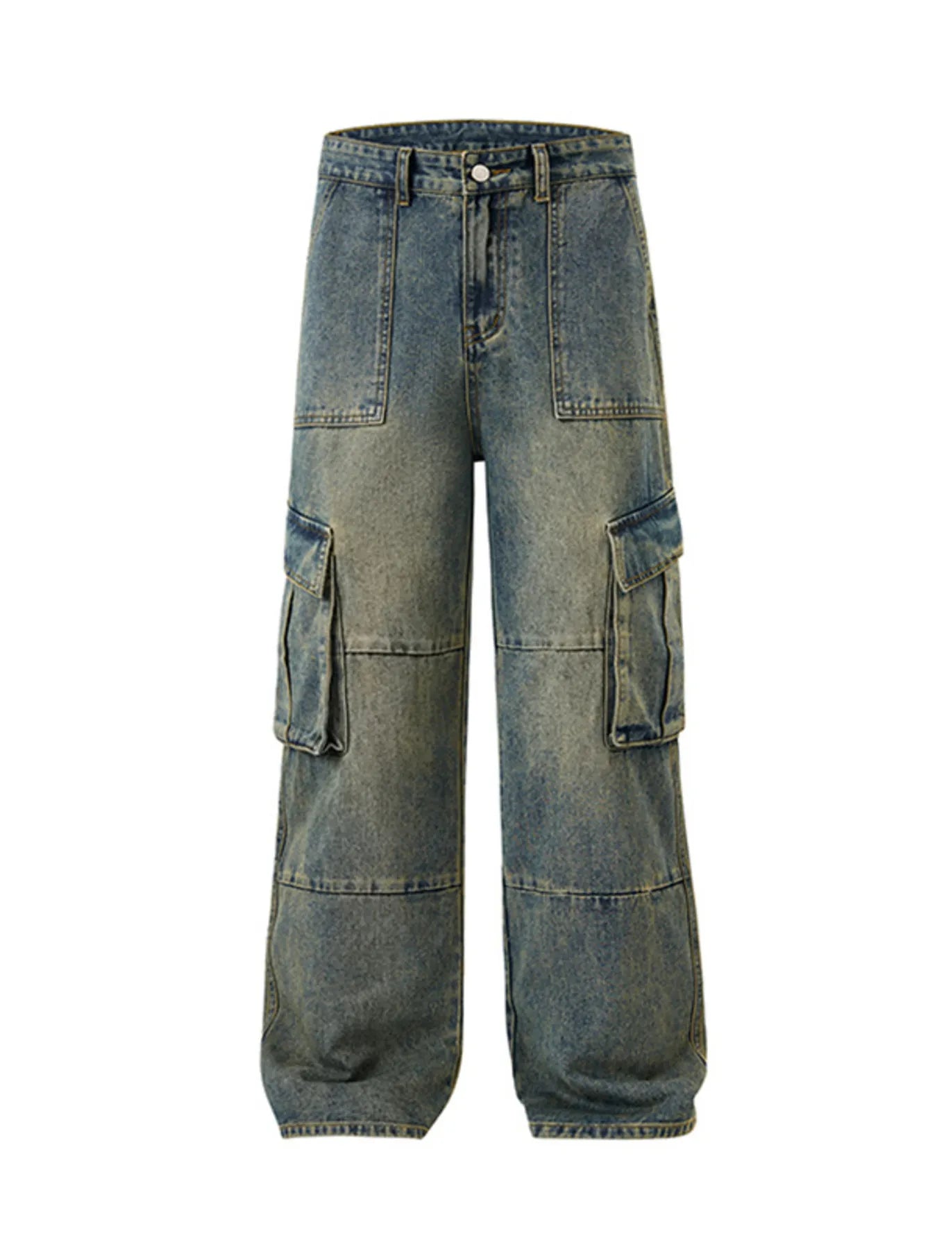 Men's Full Size Wide Leg Cargo Jeans Plus Size