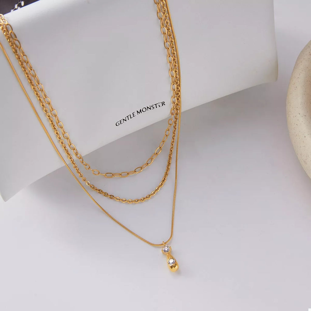 Three Layered Pendant Necklace