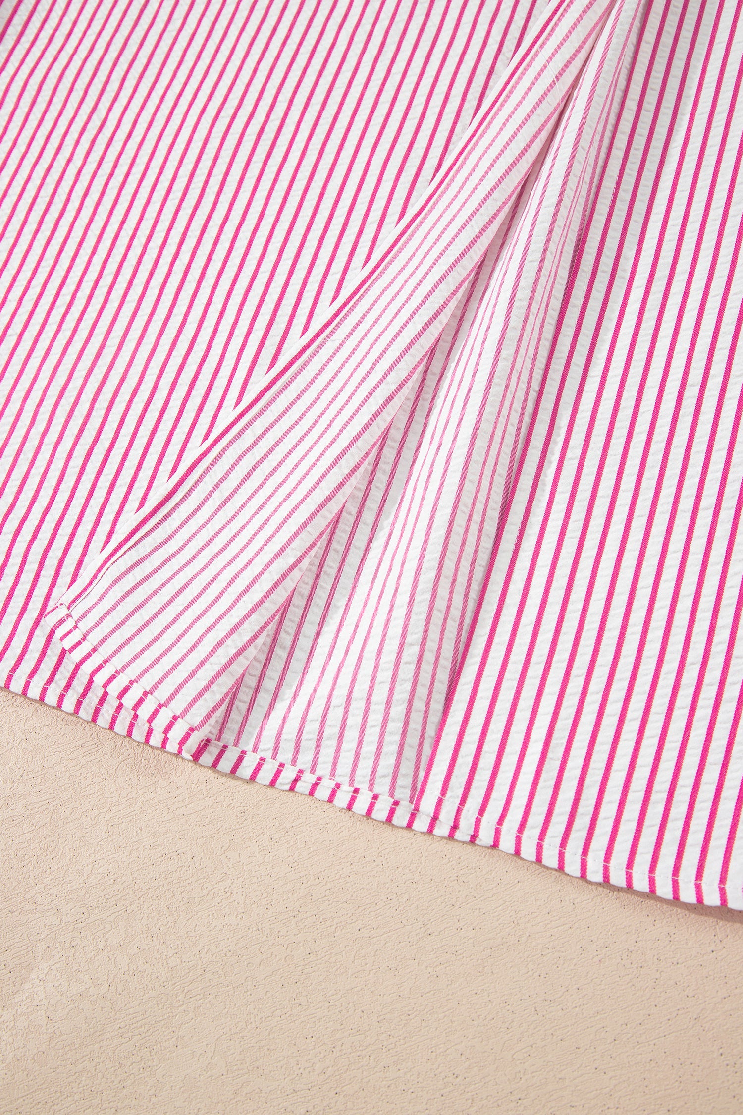 Stripe Frilled Half Buttoned Maxi Dress