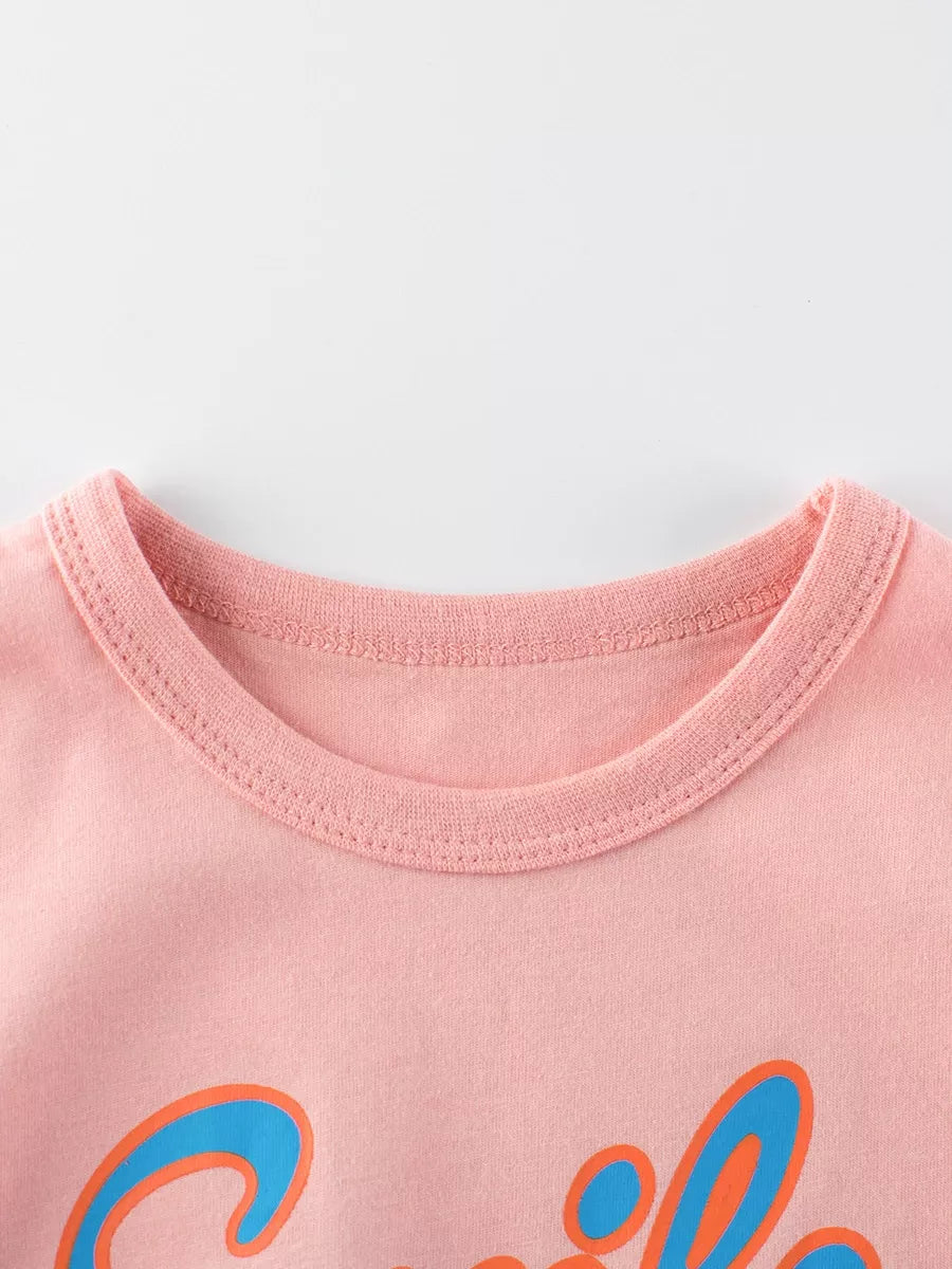 Children's "Smile" Dog Graphic T-Shirt