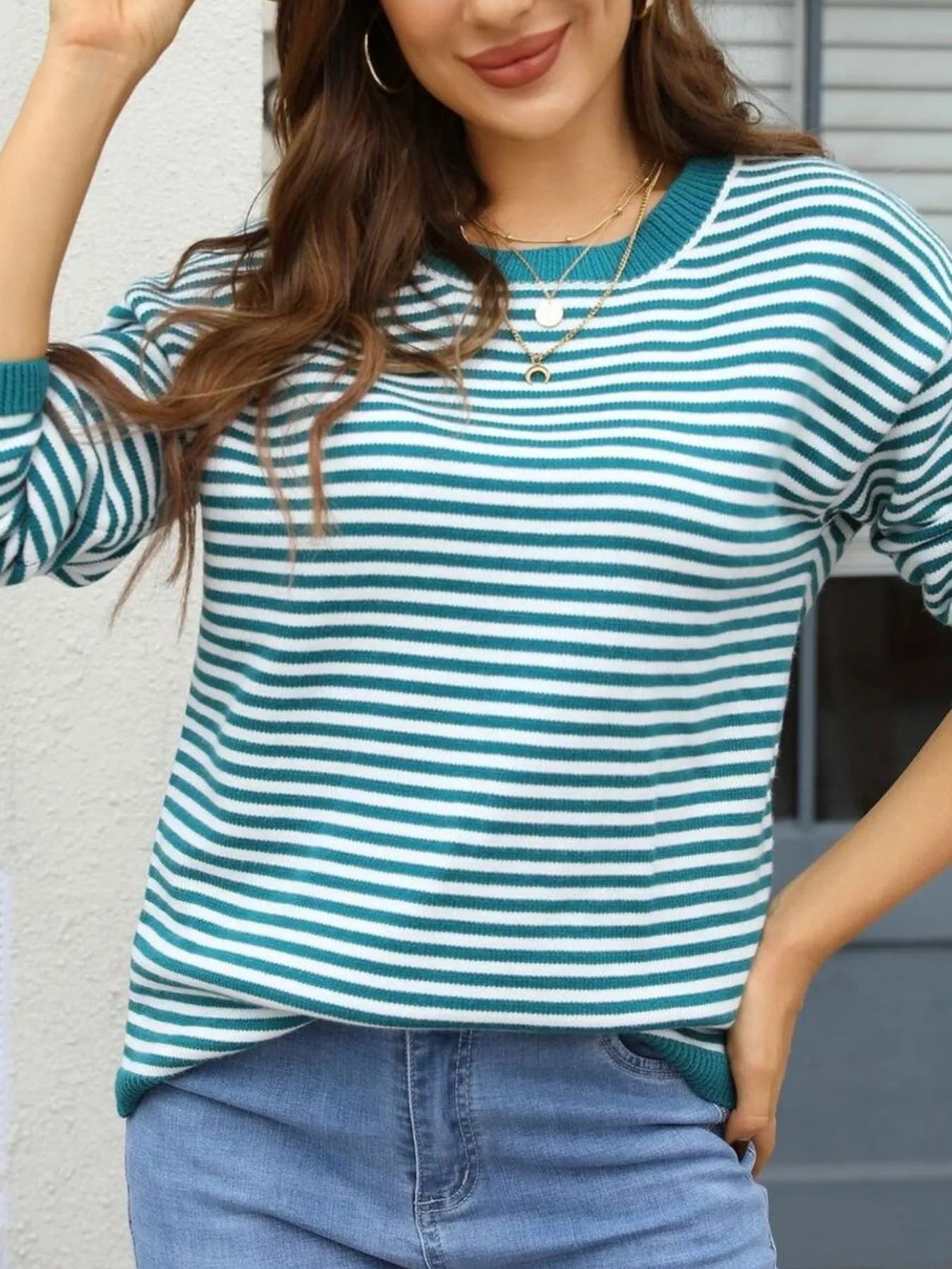 Striped Round Neck Sweater