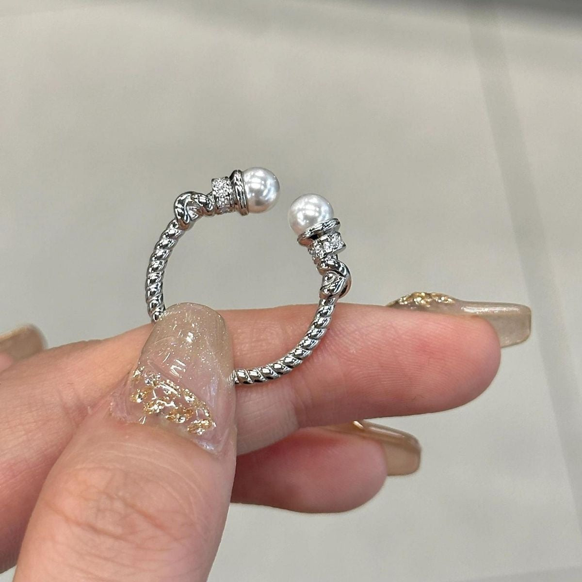 Pearl Open Cuff Ring