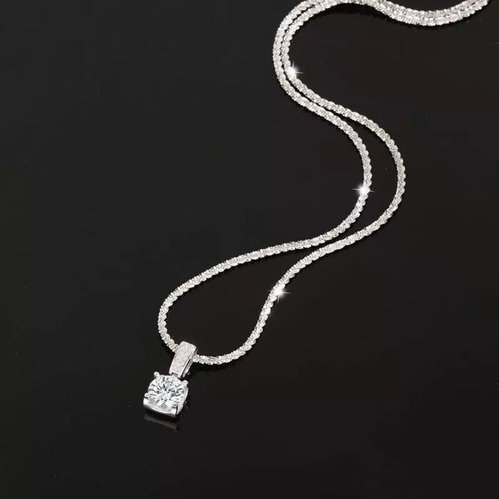 1 Carat 925 Sterling Silver Moissanite Necklace