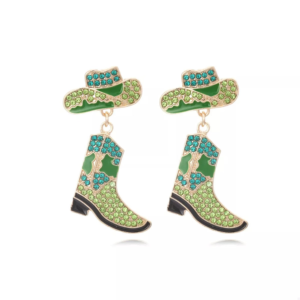 Cowboy Hat and Boot Dangle Earrings