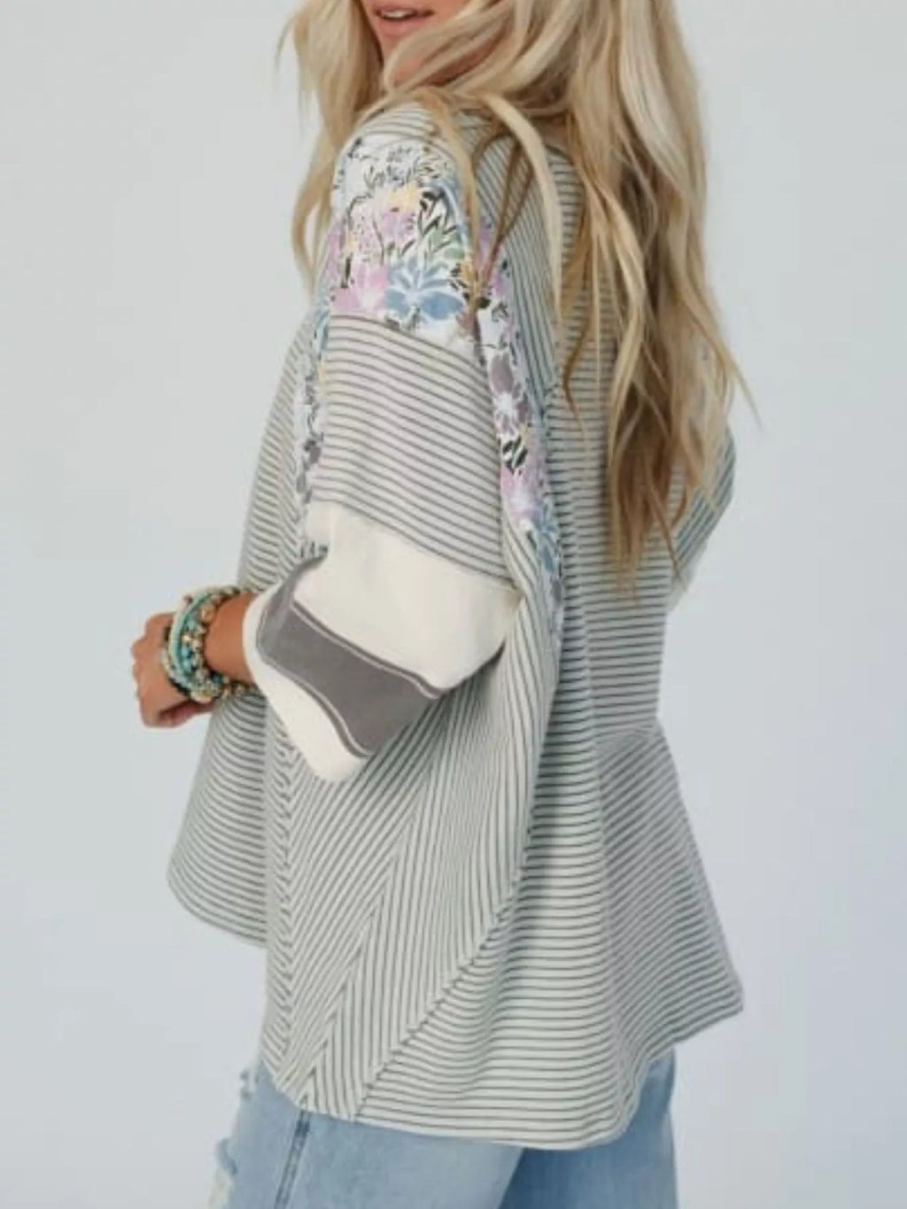 Striped Floral Long Sleeve T-Shirt