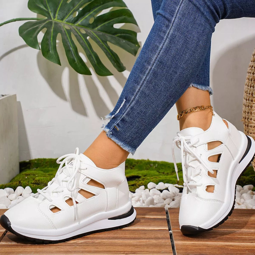 Round Toe Lace Up Sneakers