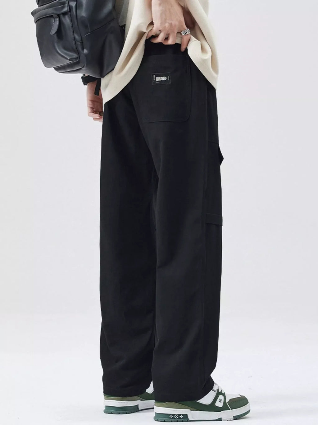 Men's Full Size Drawstring Wide Leg Cargo Pants Plus Size