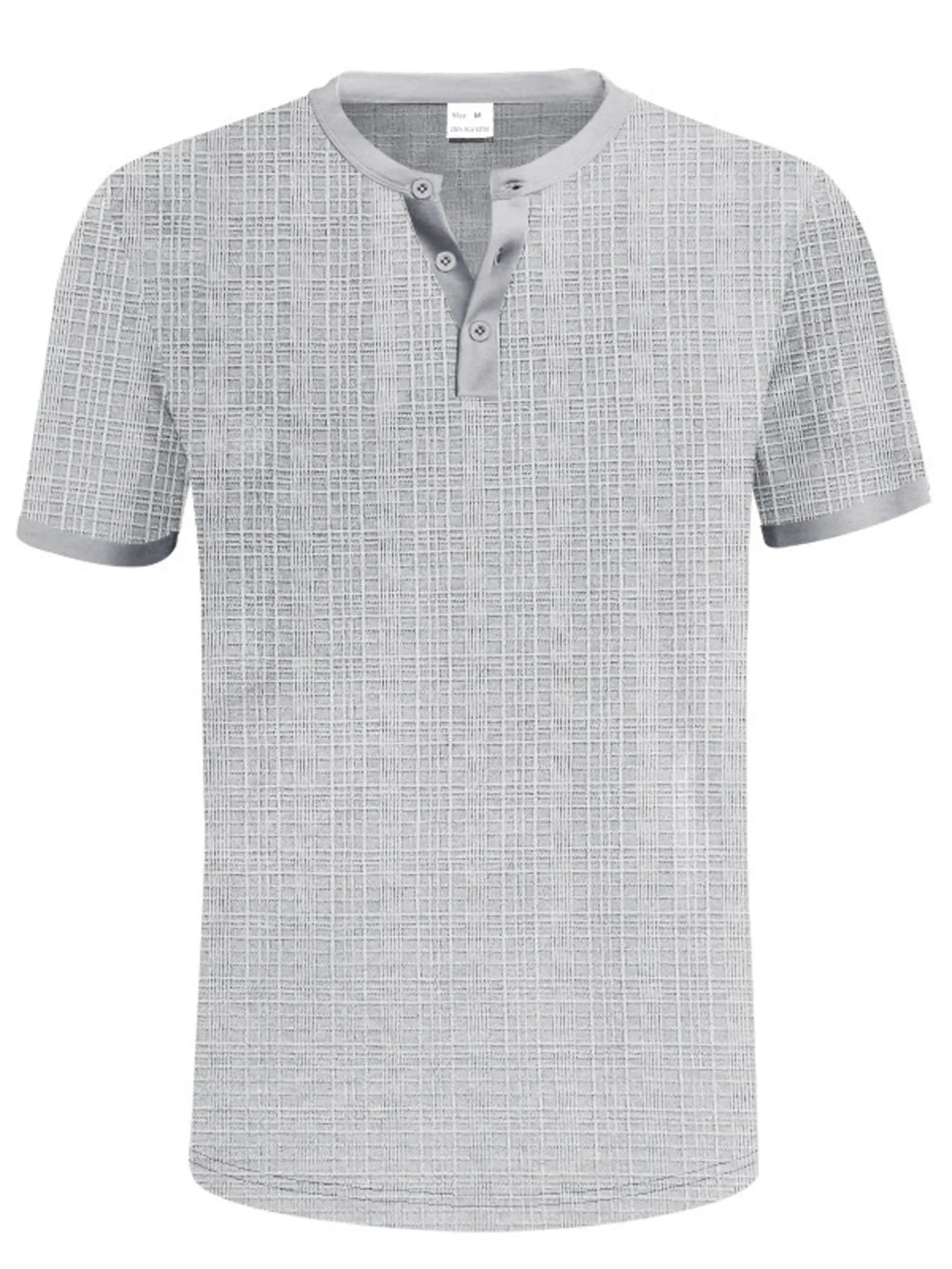 Men's Full Size Button Detail Short Sleeve Top Plus Size