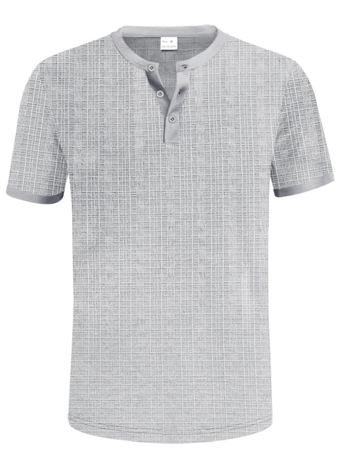 Men's Full Size Button Detail Short Sleeve Top Plus Size