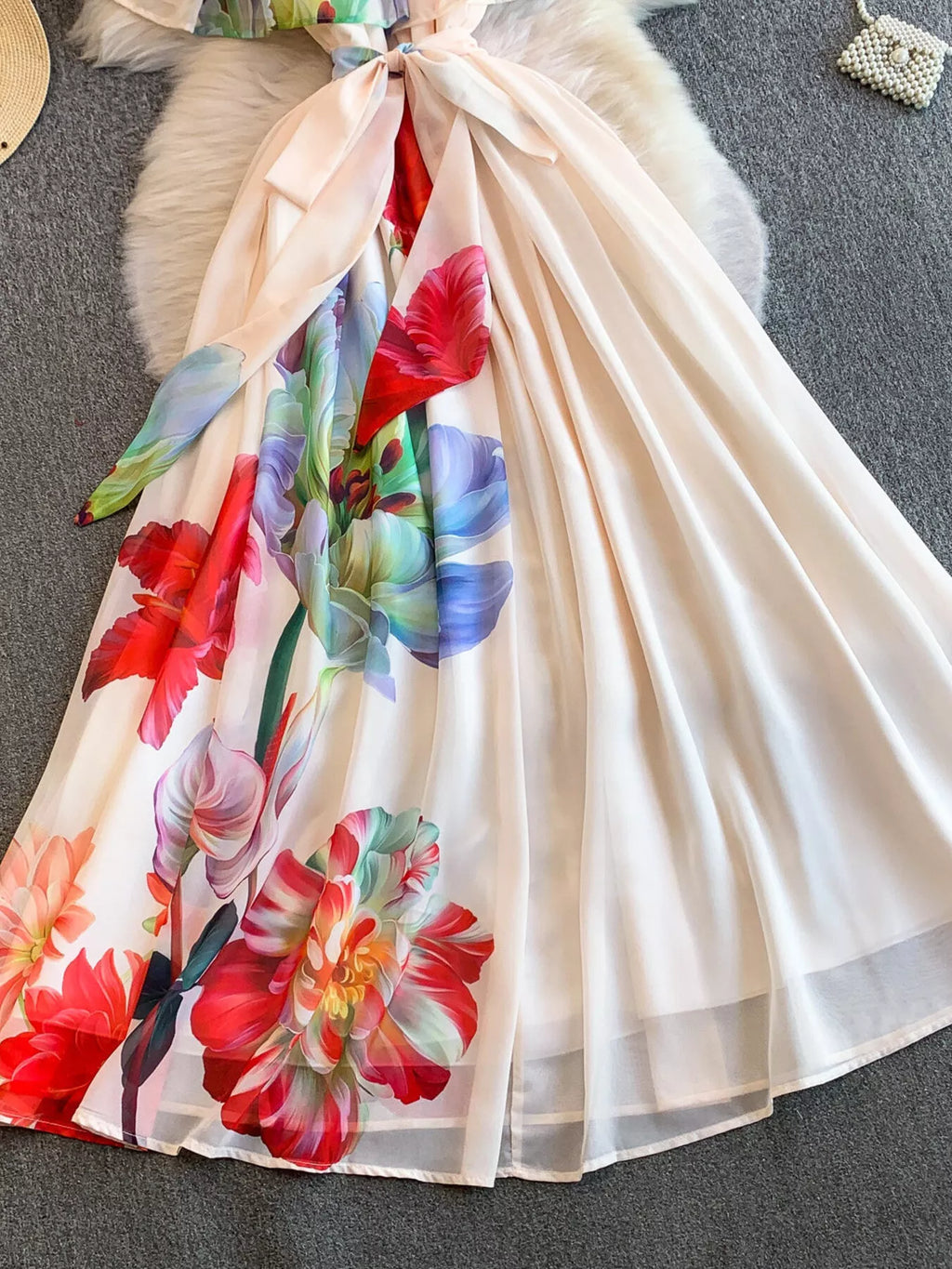 Floral Off-Shoulder A-Line Dress