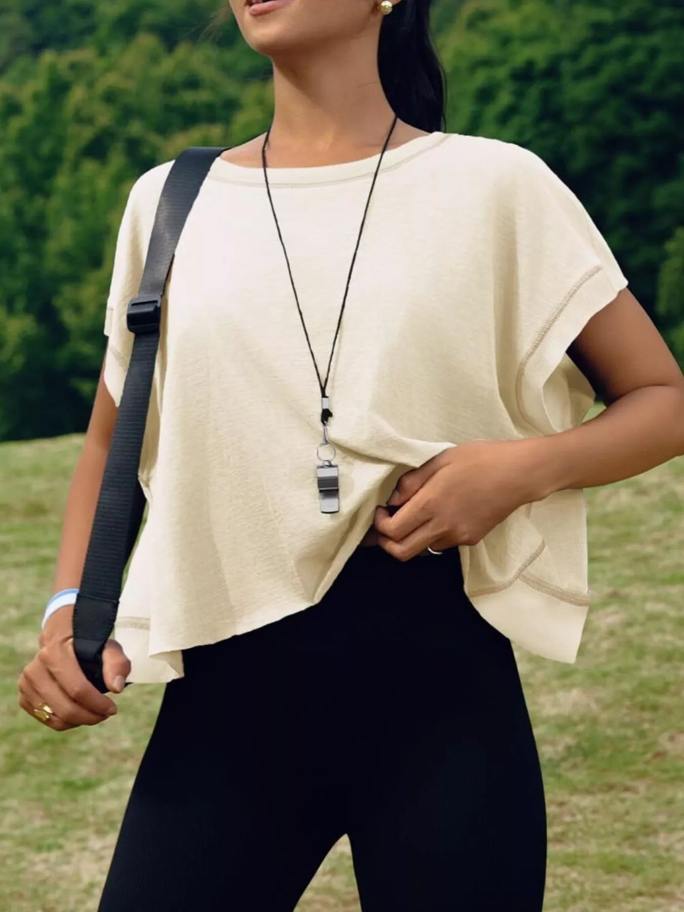 Cutout Back Short Sleeve T-Shirt