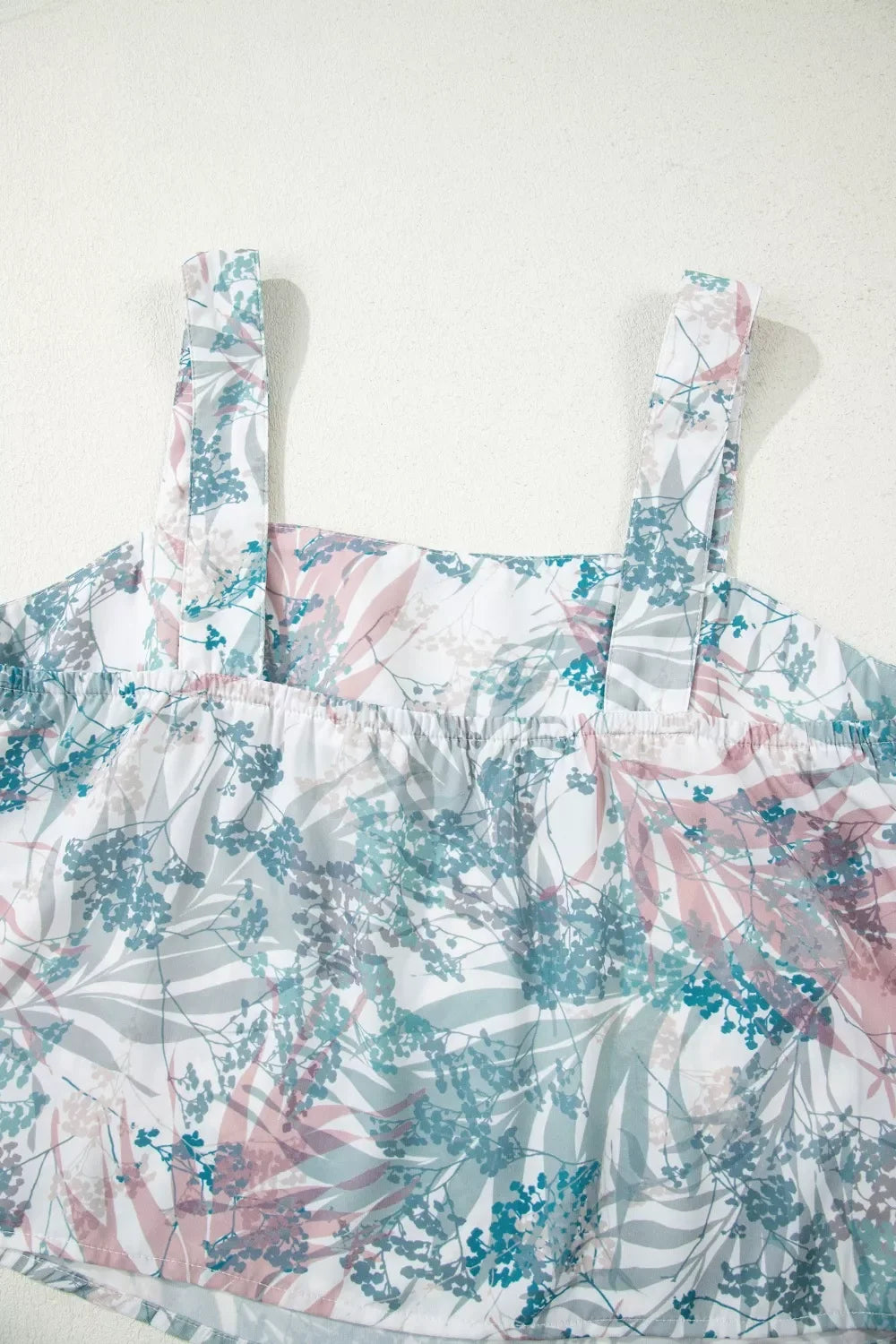 Floral Print Sleeveless Top and Wide Leg Pants Set