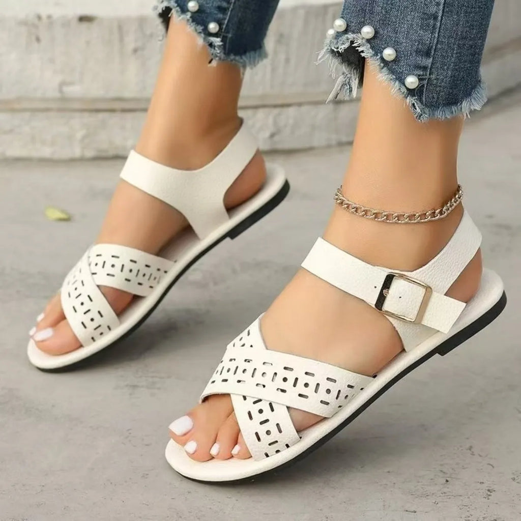 Crisscross Strap Flats Sandals
