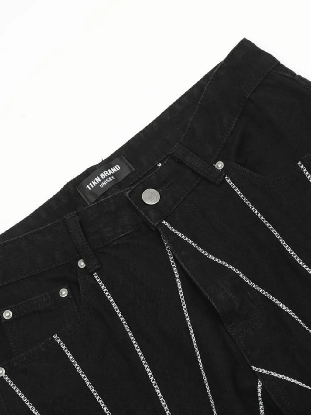 Men's Spider Web Embroidered Flared Jeans
