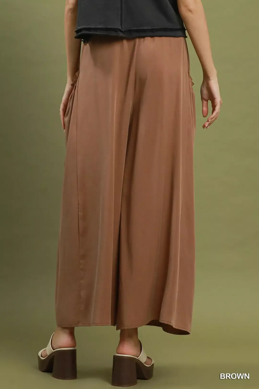 Umgee Flowy Wide Leg Pocket Pants