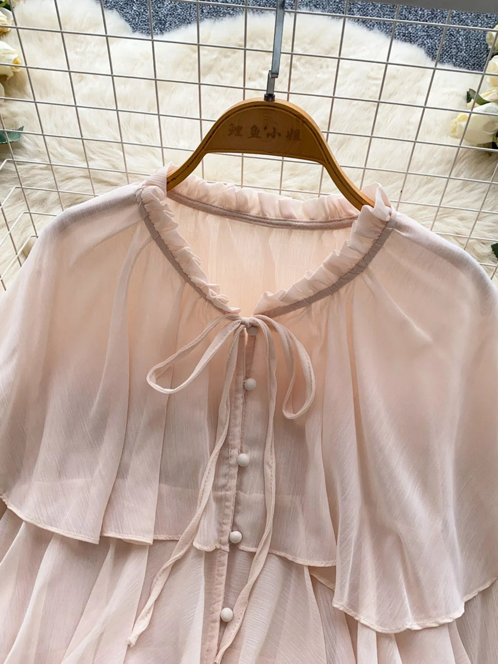 Ruffle Tiered Chiffon Blouse