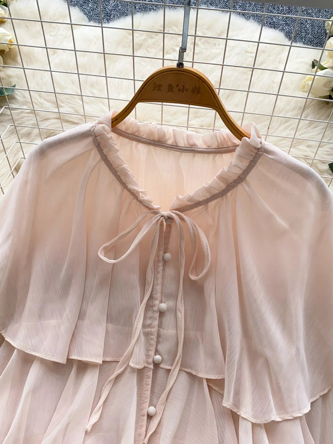 Ruffle Tiered Chiffon Blouse