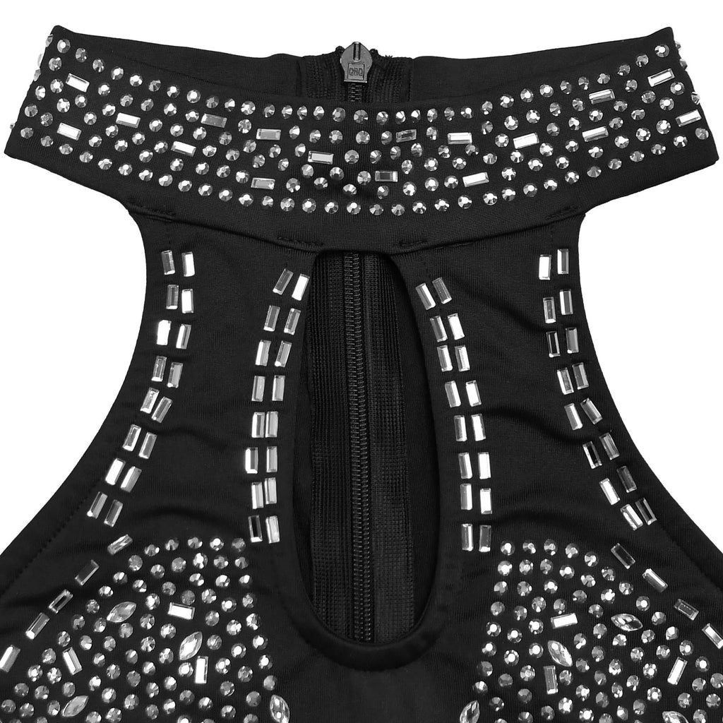 Sparkling Rhinestone Cutout Jumpsuit