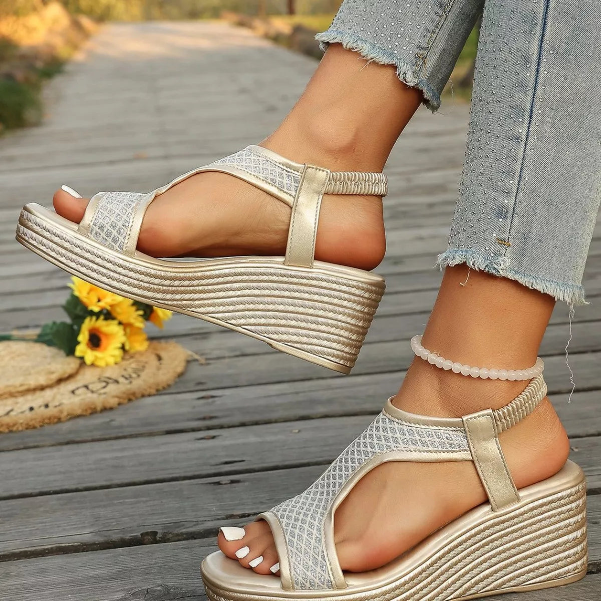 Open Toe Wedge Sandals
