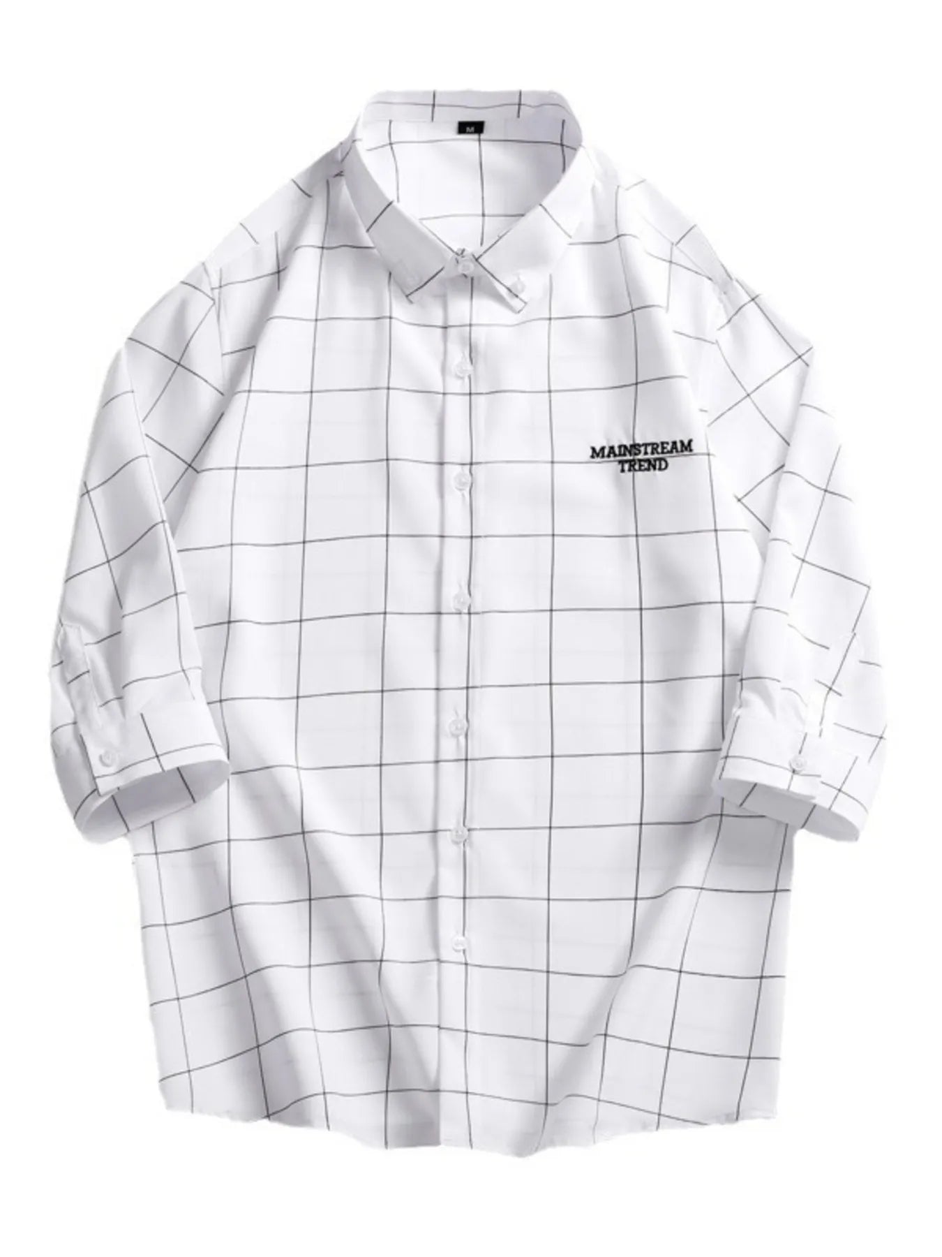 Men's Plus Size Casual Plaid Print Button-Down Shirt