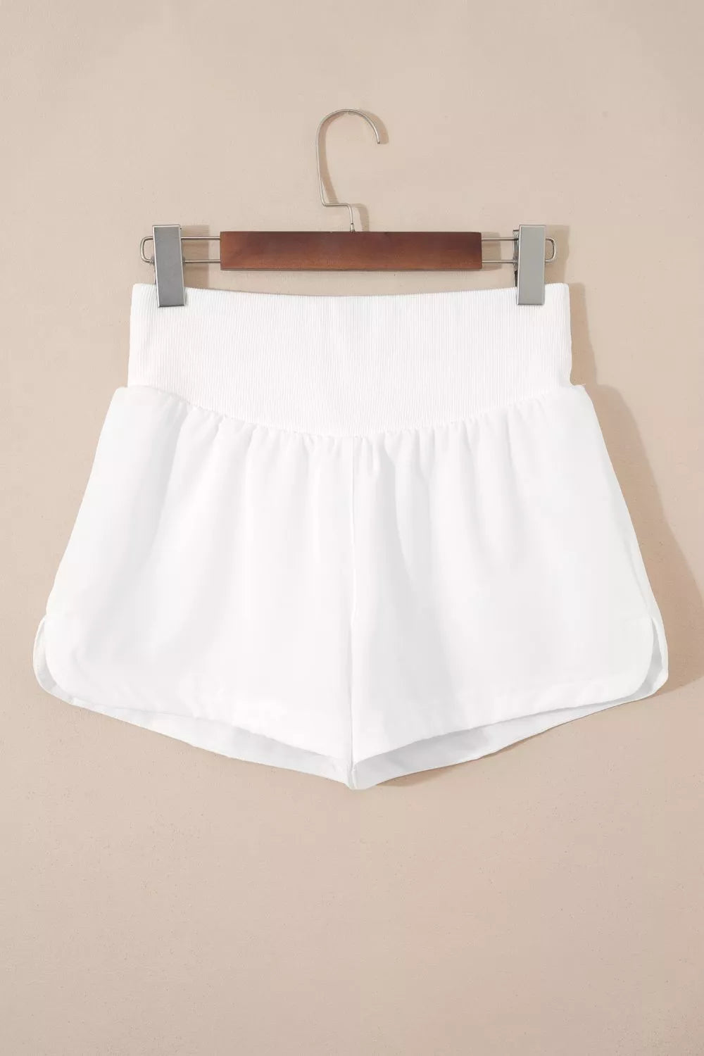 High Waist Ribbed Waistband Shorts