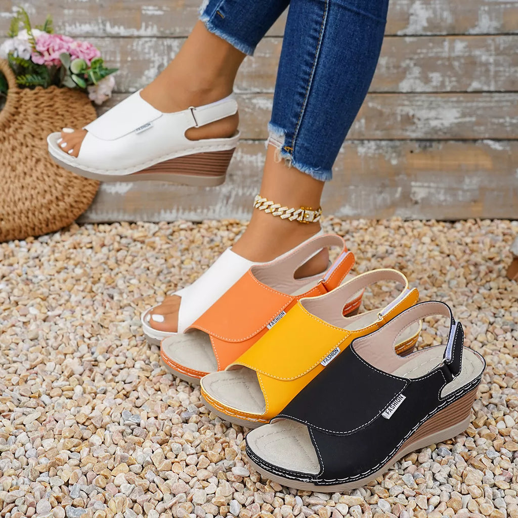 Peep Toe Wedge Sandals