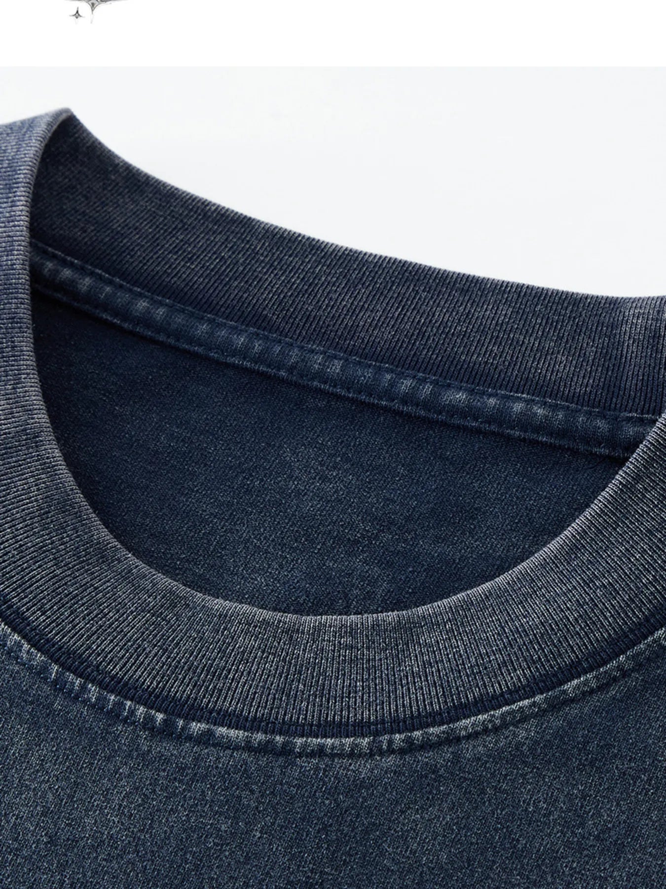 Men's Washed Round Neck Long Sleeve T-Shirt