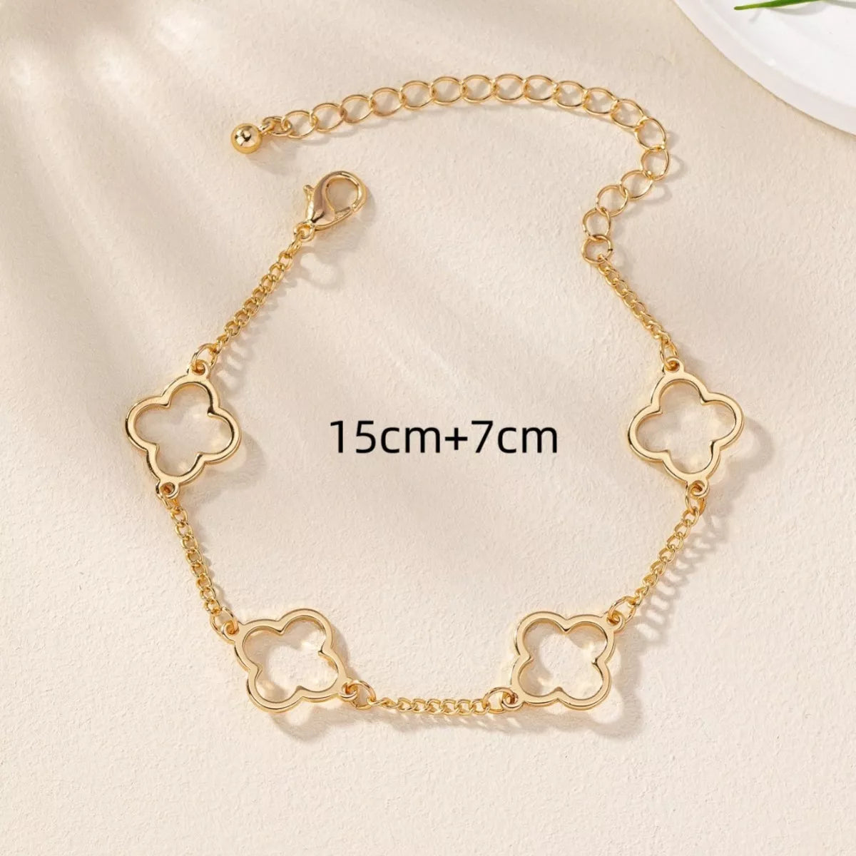 18K Gold-Plated Four Leaf Clover Bracelet