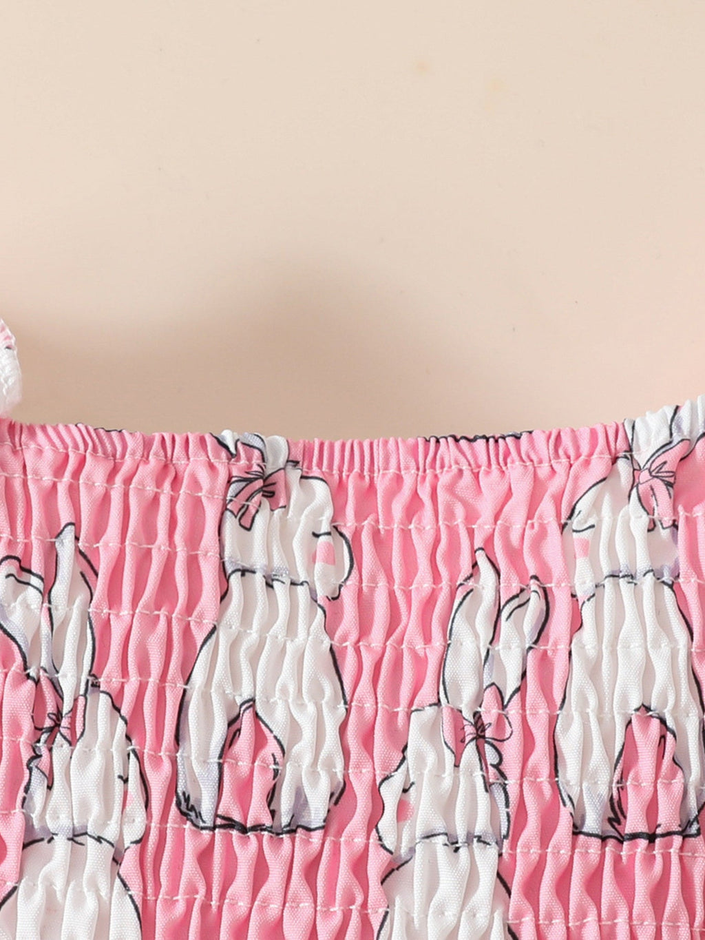 Children's Bunny Print Smocked Dress & Headband Set