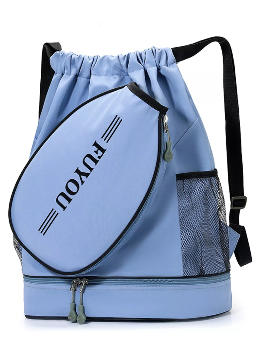 Sporty Racket Drawstring Backpack Bag