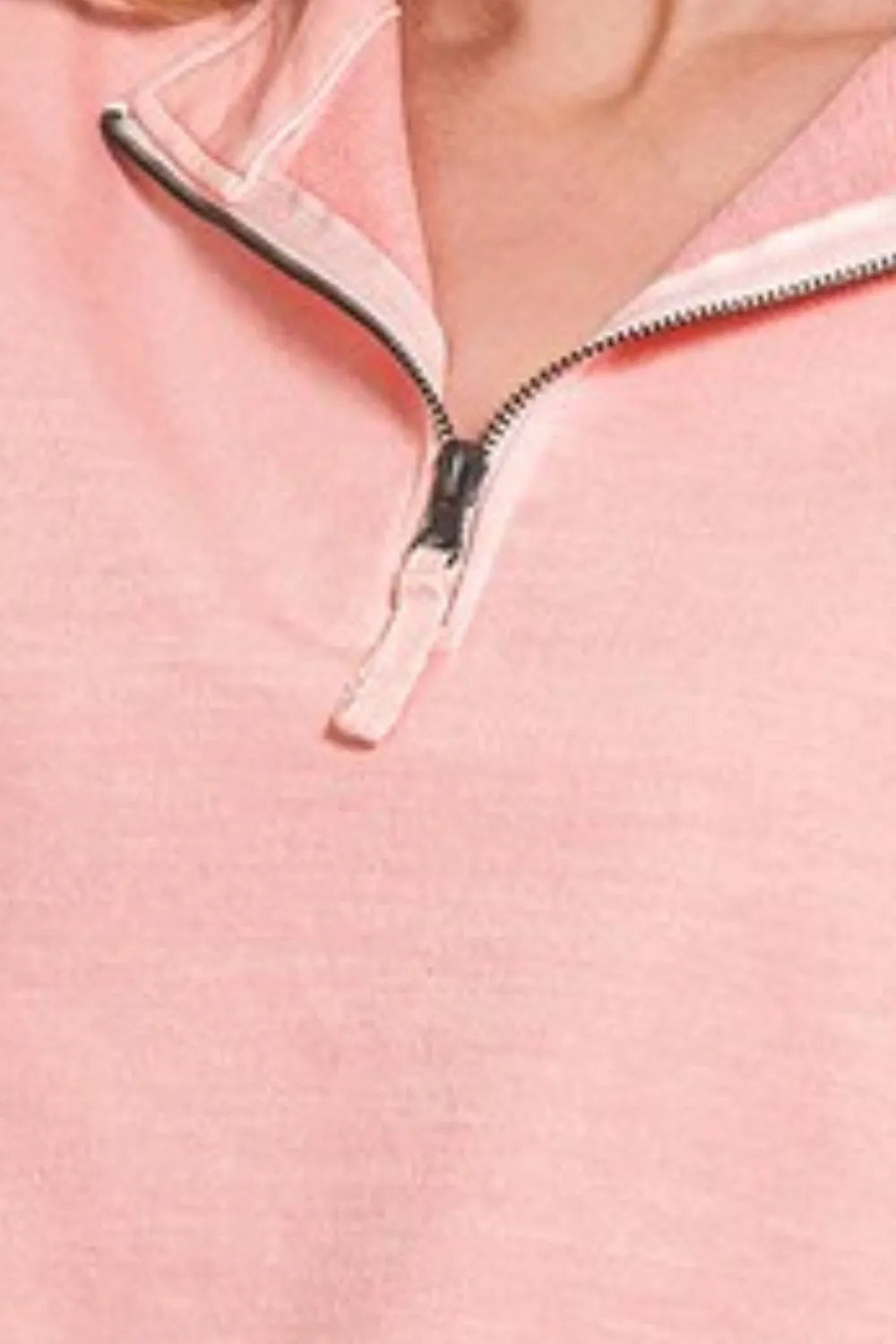 Zenana F/terry Pigment Dye & Enzyme Washing Half Zip Top