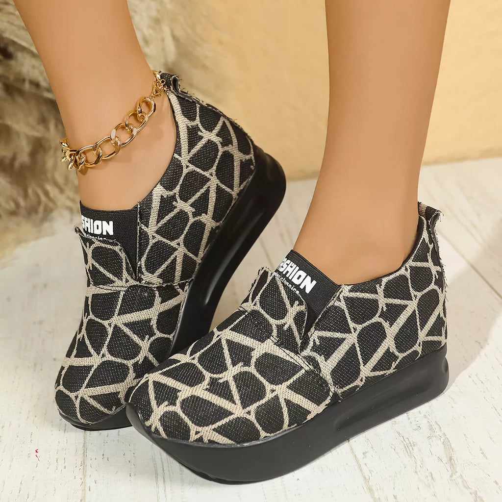 Round Toe Platform Slip-Ons