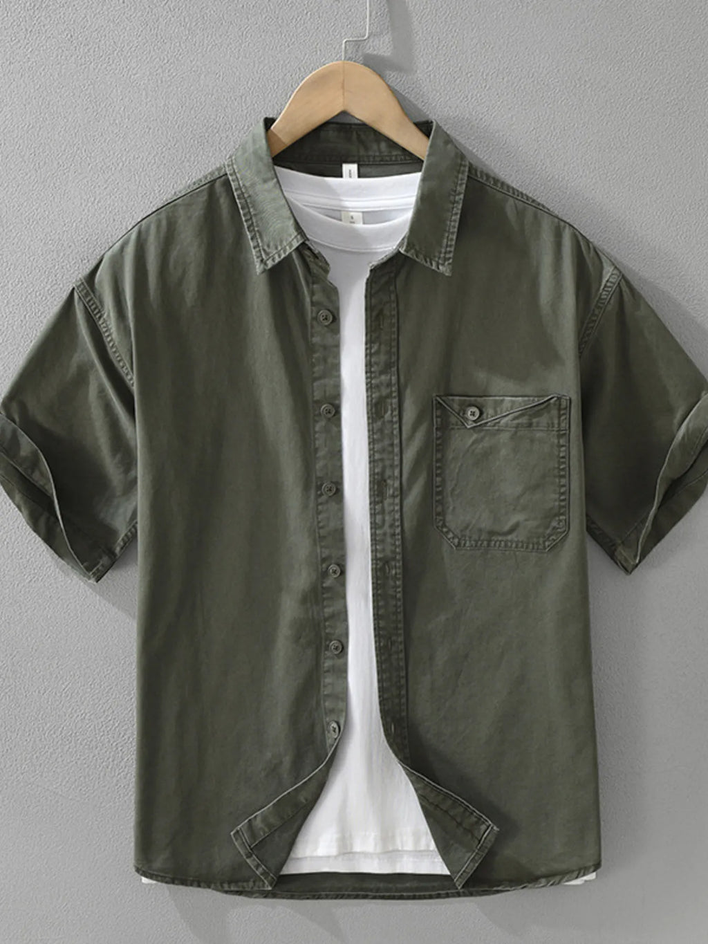 Men's Plus Size Button Up Short Sleeve Shirt
